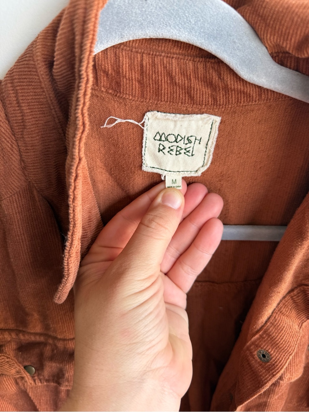 Modern Republic Rust Corduroy Shirt Jacket - Lightweight Layer - Picture 2 of 3